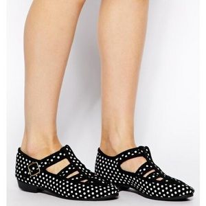 ASOS x F-Troupe Takako Black White Polka Dot Women Shoes - Size 37 - FINAL SALE